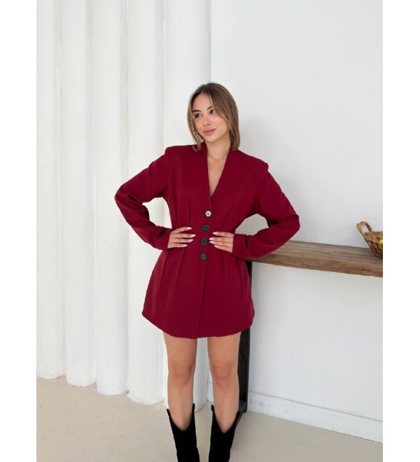 219822 Burgundy DRESS