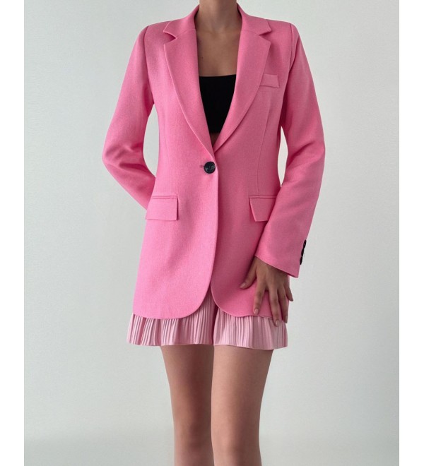 220071 PEMBE CEKET YÜN EFEKT KUMAŞ