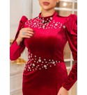 220173 RED Evening dress Velvet