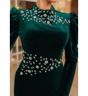 220174 GREEN Evening dress Velvet