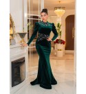 220174 GREEN Evening dress Velvet