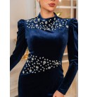 220175 GREEN Evening dress Velvet