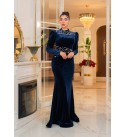 220175 GREEN Evening dress Velvet