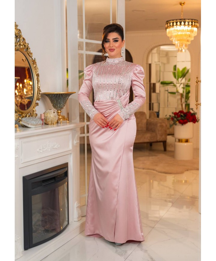 220191 PEMBE ABİYE KADİFE KUMAŞ