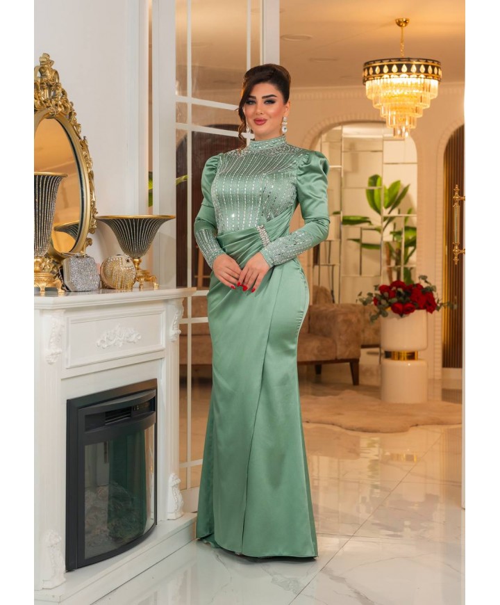 220192 YEŞİL ABİYE KADİFE KUMAŞ