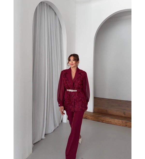 220384 BORDO ABİYE TAKIM