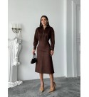 220489 KAHVE ELBİSE SÜET KUMAŞ