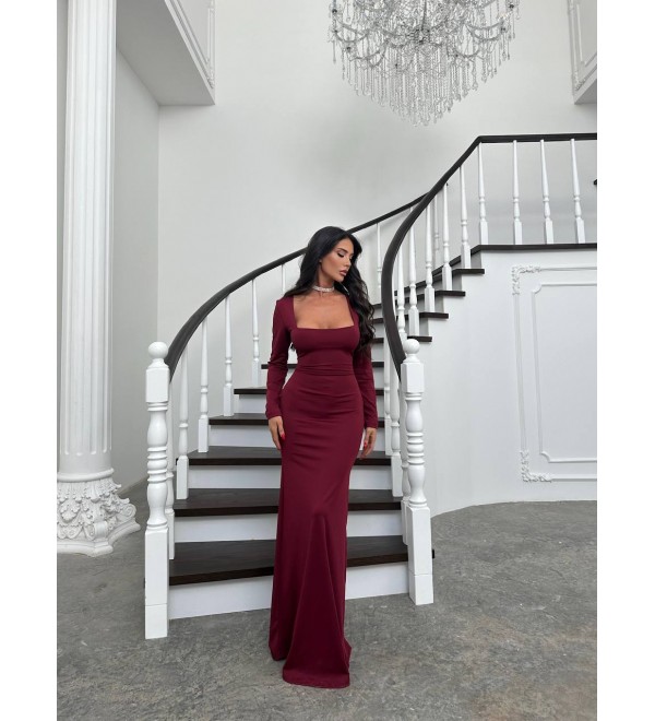220569 BORDO ABİYE MODAL KUMAŞ