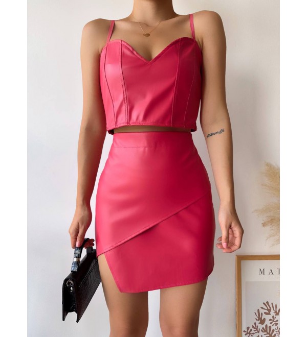 220661 PEMBE ETEK SUNİ DERİ