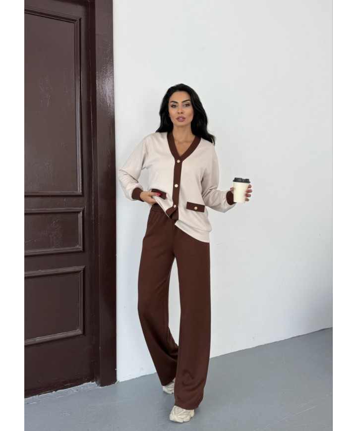 220684 KAHVE ELBİSE MODAL KUMAŞ