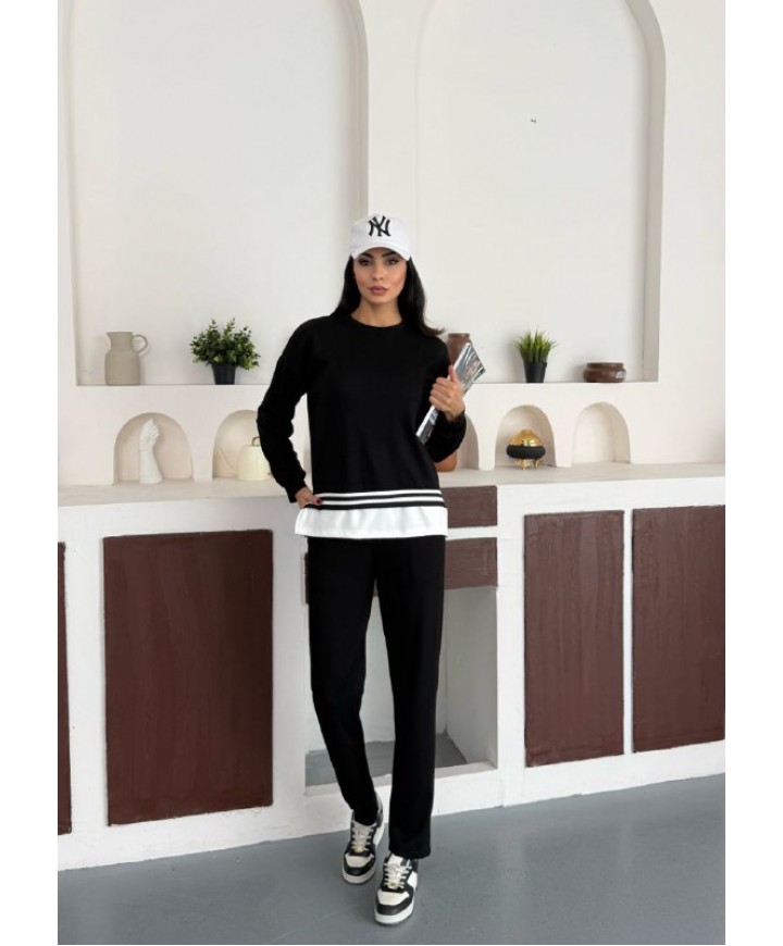220688 SİYAH EŞOFMAN TAKIM MODAL KUMAŞ
