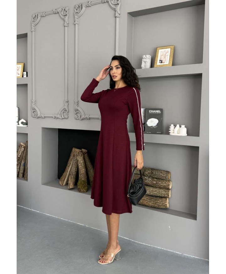 220689 BORDO ELBİSE MODAL KUMAŞ