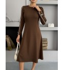 220691 KAHVE ELBİSE MODAL KUMAŞ