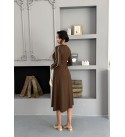 220691 KAHVE ELBİSE MODAL KUMAŞ