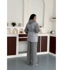 220693 GRAY Tracksuit Team Quilted fabric