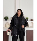 220694 SİYAH EŞOFMAN TAKIM KAPİTONE KUMAŞ