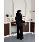 220694 SİYAH EŞOFMAN TAKIM KAPİTONE KUMAŞ