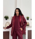 220695 Burgundy Tracksuit Team Quilted fabric