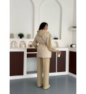 220696 CREAM Tracksuit Team Quilted fabric