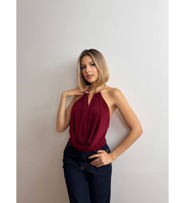 220730 Burgundy BLOUSE