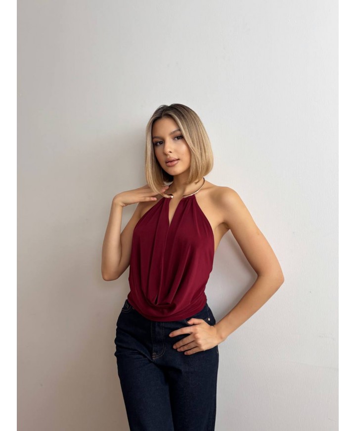 220730 Burgundy BLOUSE