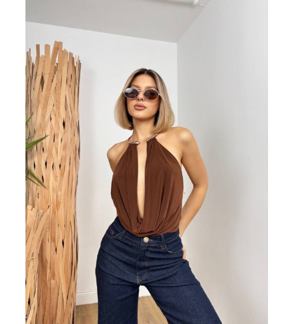 220731 BROWN BLOUSE