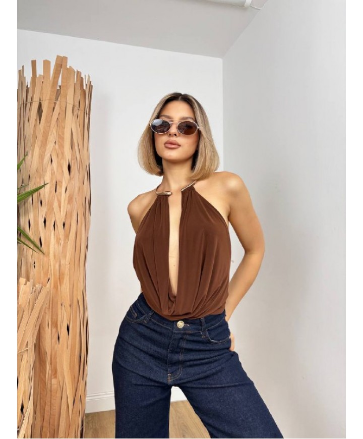 220731 BROWN BLOUSE