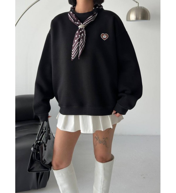 220803 SİYAH SWEAT OYSHO KUMAŞ