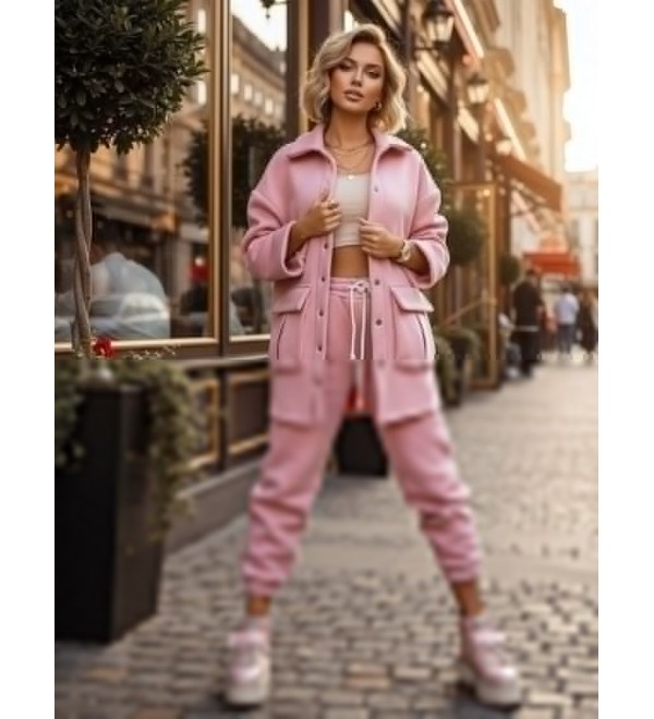 221025 PEMBE EŞOFMAN TAKIM 3 İPLİK PEMBE