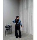 221052 GARNİLİ EŞOFMAN TAKIM JEAN DETAY TASARIM   GARNİLİ