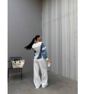221053 GARNİLİ EŞOFMAN TAKIM JEAN DETAY TASARIM   GARNİLİ