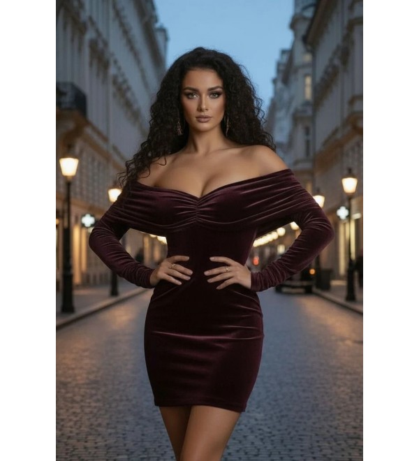 221081 KAHVE ABİYE KADİFE KUMAŞ KAHVE