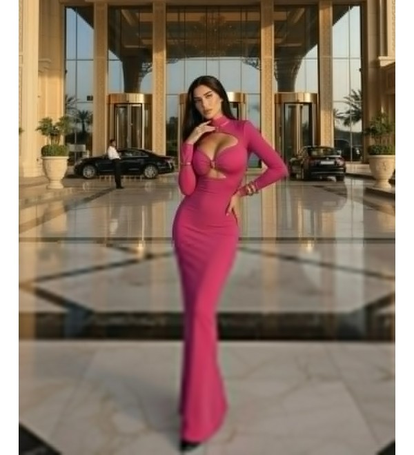 221085 PEMBE ABİYE KRİSTAL ÖRME PEMBE