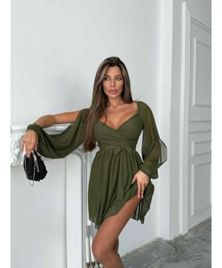 221090 YEŞİL ABİYE TÜL KUMAŞ