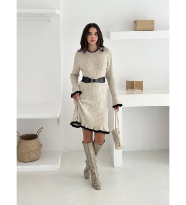 221151 CREAM DRESS KNITWEAR 221151 CREAM DRESS K...