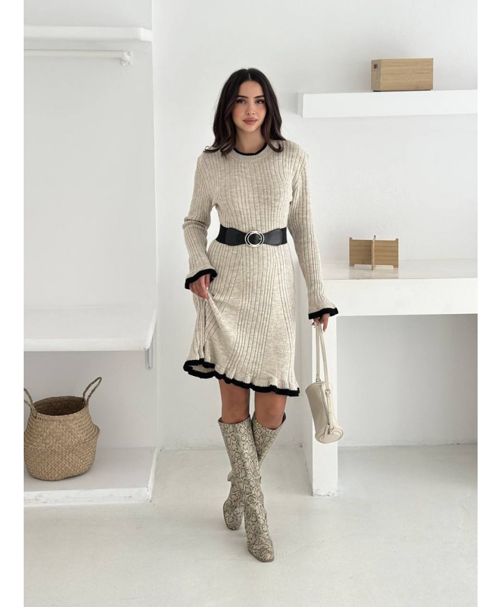 221151 KREM ELBİSE TRİKO
