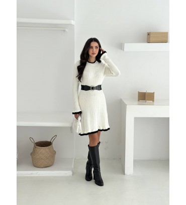 221153 WHITE DRESS KNITWEAR 221153 WHITE DRESS K...
