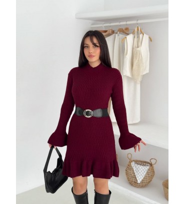 221154 Burgundy DRESS KNITWEAR 221154 Burgundy DRES...