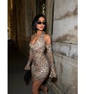 221251 LEOPAR ELBİSE LYCRA LEOPAR