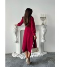 221257 BORDO ELBİSE SÜET KUMAŞ BORDO