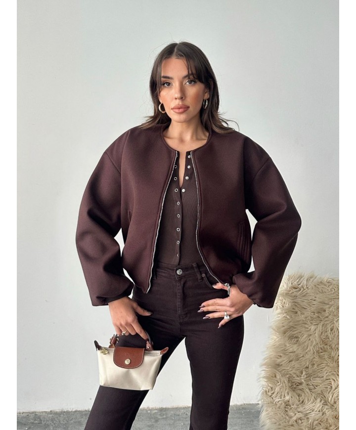 221270 KAHVE ELBİSE KAŞE KUMAŞ
