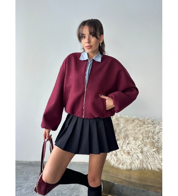 221271 BORDO ELBİSE KAŞE KUMAŞ BORDO