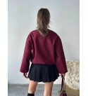 221271 BORDO ELBİSE KAŞE KUMAŞ BORDO