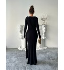 221277 SİYAH ELBİSE SANDY KUMAŞ SİYAH