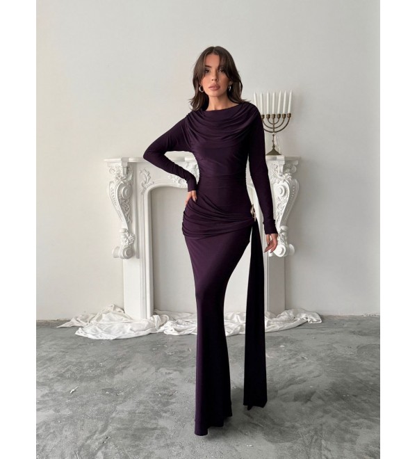 221278 KAHVE ELBİSE SANDY KUMAŞ KAHVE