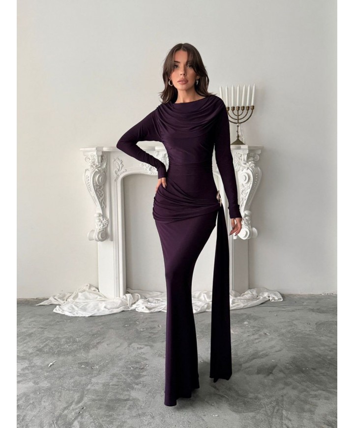 221278 KAHVE ELBİSE SANDY KUMAŞ