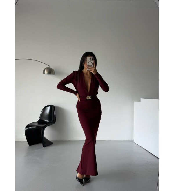 221319 BORDO ELBİSE BORDO