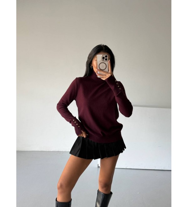 221347 BORDO KAZAK TRİKO BORDO