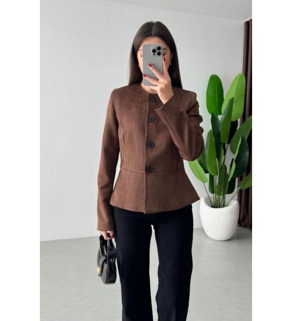 221370 COFFEE JACKET SUEDE COFFEE