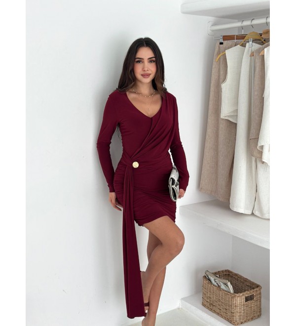 221407 BORDO ELBİSE 

KUMAŞ SANDY BORDO